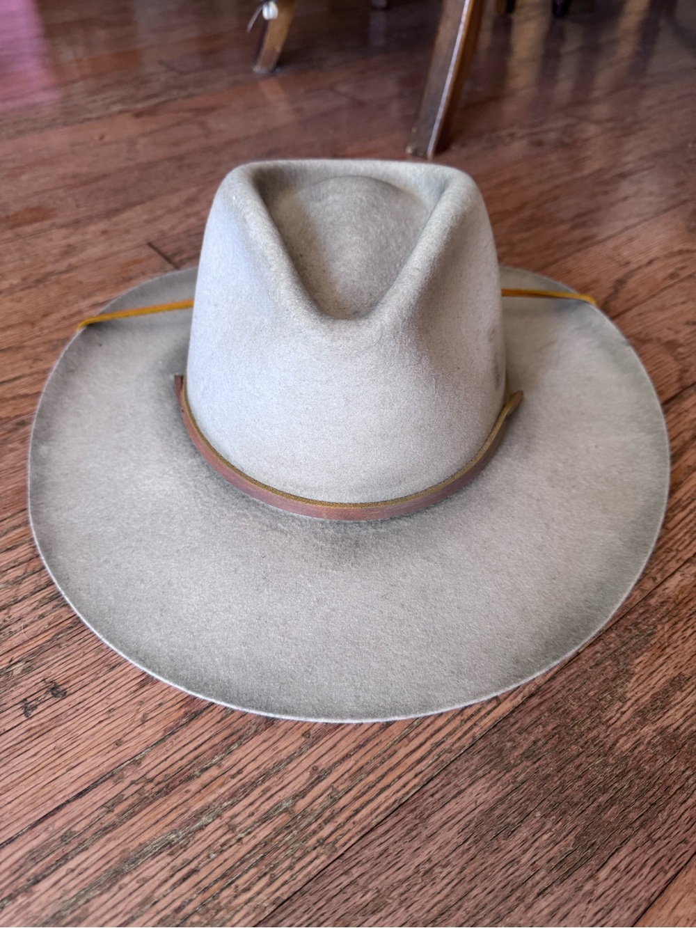 Stetson Taupe Felt Western Hat with Leather Band
